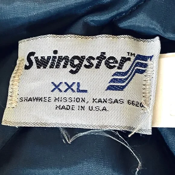 RARE Vtg Swingster Supersweet Feeds Jacket Puffer XXL Blue Winter Farm Ski Y2K - Picture 3 of 16